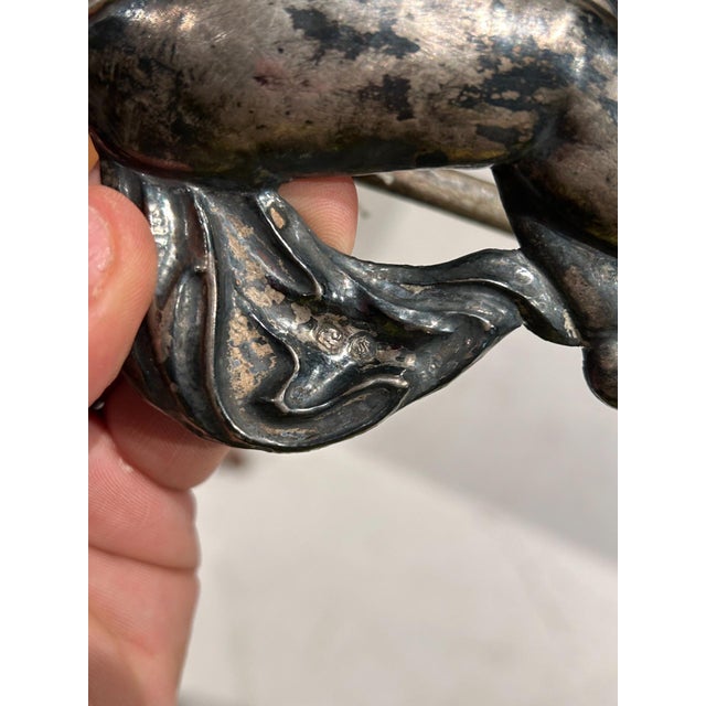 Cherubs Holding Lights, 1800s, Set of 2 For Sale - Image 6 of 8