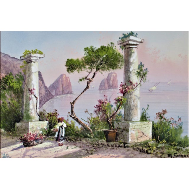 This artwork "View of the Bay of Naples" c.1935 is a watercolor on paper by noted impressionist Italian artist Maria Ada...