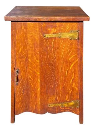 Antique Arts & Crafts / Mission Oak Smoking Cabinet / Liquor Cabinet