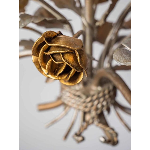 Vintage Florentine Flower Chandelier For Sale - Image 4 of 6