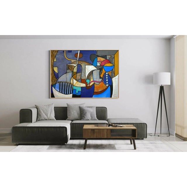 Monili Federico Pinto Schmid , Italy , 2021 Acrylic, Oil Pastel on Canvas, 55x79in For Sale - Image 6 of 13