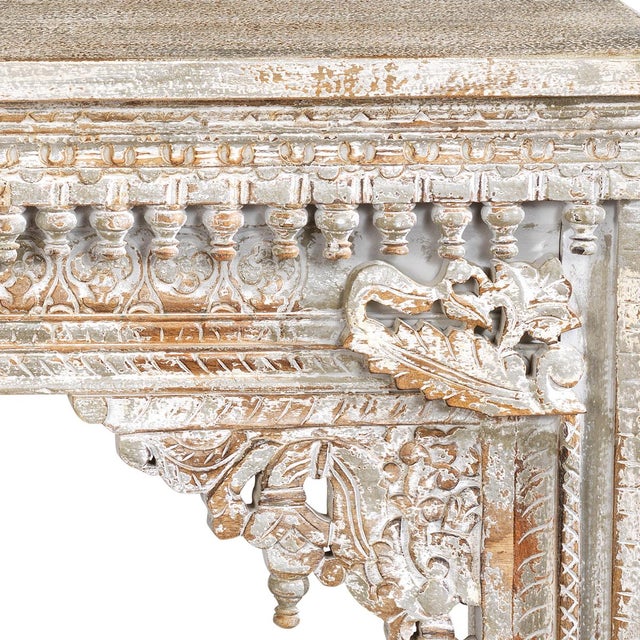 1940s Vintage Carved Cream Console, 1940s For Sale - Image 5 of 7