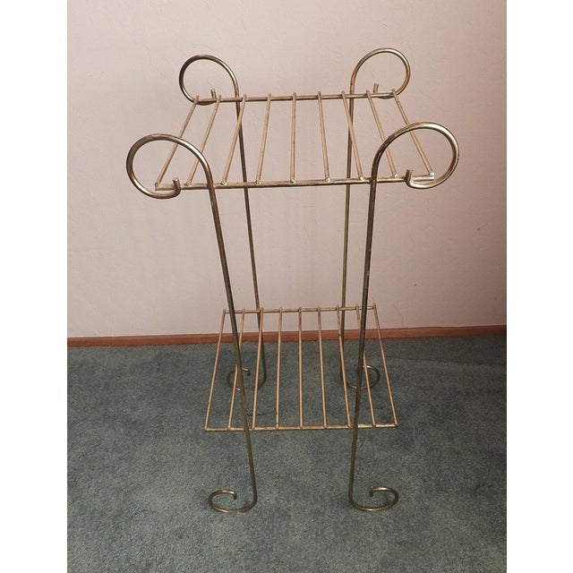 Hollywood Regency Vintage 1960s Hollywood Regency Brass Plant Stand For Sale - Image 3 of 6