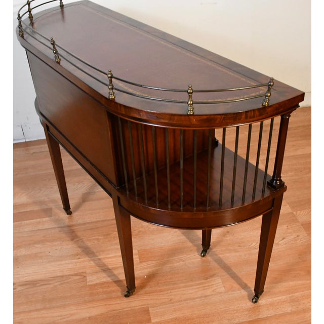 1930s. English Regency Mahogany & Leather Top Console Table / Sofa Table For Sale - Image 11 of 14