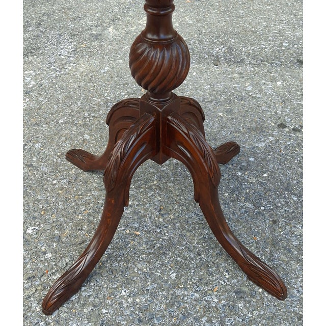 Refinished George II Stye Pie Crust Side Wine Plant Lamp Table, Circa 1890s For Sale - Image 10 of 11