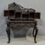 Heavily Carved Antique Japanese Black Lacquer Desk & Chair For Sale - Image 4 of 10