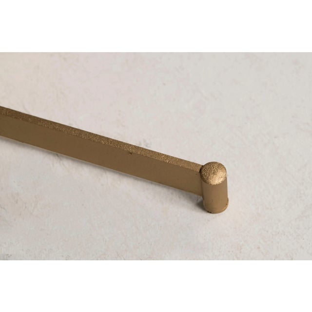 Metal Stool with Brass Base and Black Velvet Upholstery, 1970s For Sale - Image 7 of 12