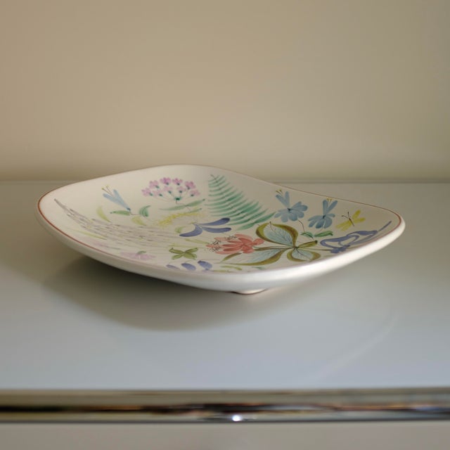 Mid-Century Modern Large 1950s Faience Ceramic Decorative Plate by Stig Lindberg For Sale - Image 3 of 8