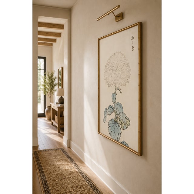 White White Chrysanthemum by Hasegawa, Vintage Japanese Botanical Art Print, 16" X 24" For Sale - Image 8 of 9