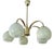 Art Deco Opaline Glass and Brass Pendant Light, 1950s For Sale