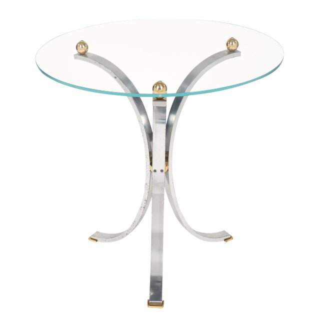 1970s Modernist Chrome Side Table For Sale