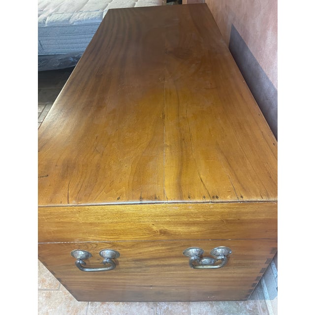 Circa 1875 Chinese Camphor Chest Featuring Solid Brass Hardware. For Sale - Image 9 of 12