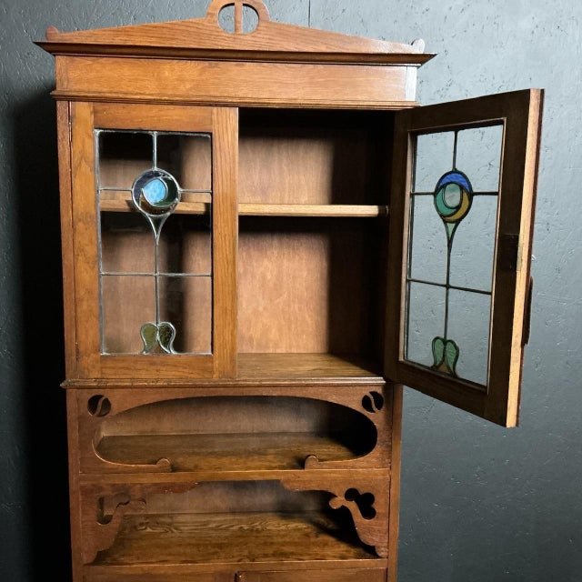 Arts and Crafts Oak Bookcase, 1890s For Sale - Image 3 of 7