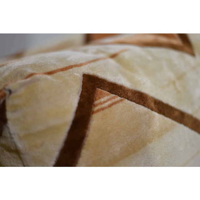 1970s Chrome Frame Sled Base Loveseat Geometric Chevron Upholstery For Sale - Image 13 of 14