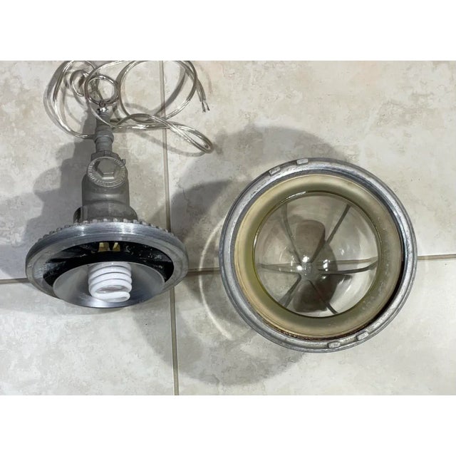 Industrial Pressed Aluminum Pendant Light For Sale In Miami - Image 6 of 9