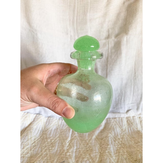 Art Nouveau Vintage Pulegoso-Style Blown Glass Apothecary Jar With Stopper For Sale - Image 3 of 7