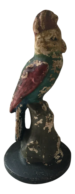 Antique Albany Foundry Usa Cast Iron Parrot