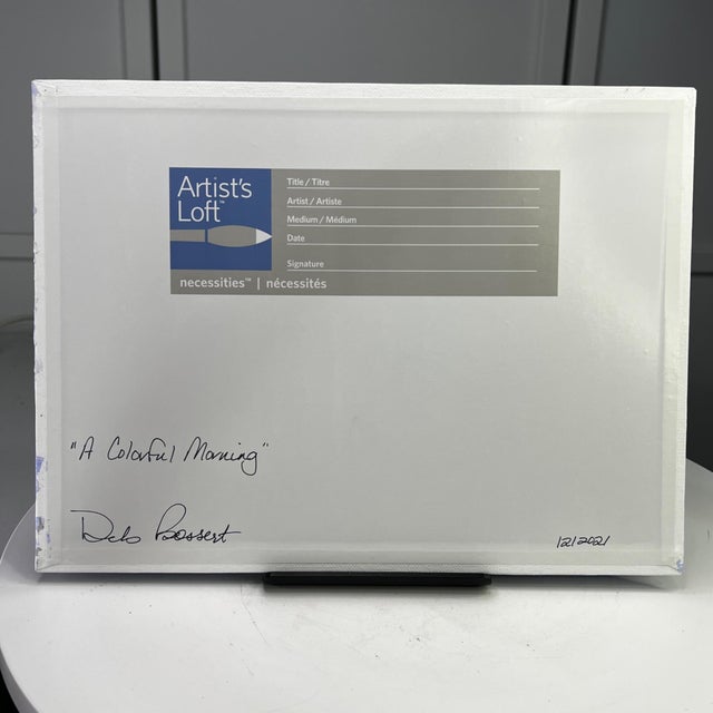 Paint A Colorful Morning 9x12 Acrylic Mixed Media Nature Wall Art Original Painting For Sale - Image 7 of 7