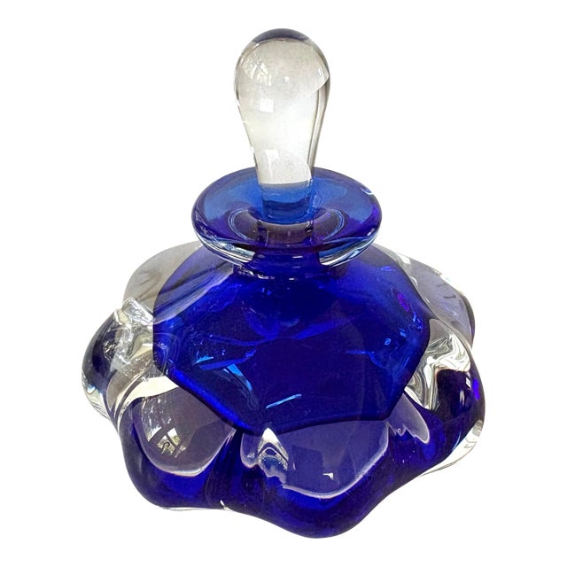 Marano Glass Perfume Bottle, Signed by Artist For Sale