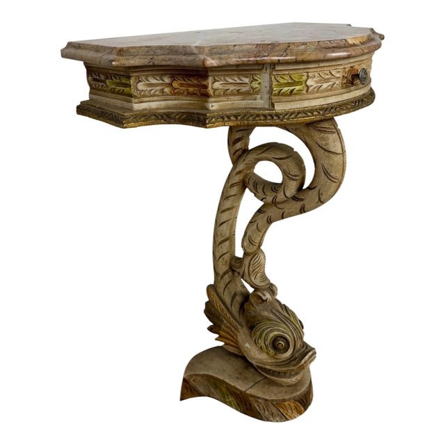 20th Century Italian Polychrome Pedestal with Marble Top, 1950 For Sale - Image 10 of 10