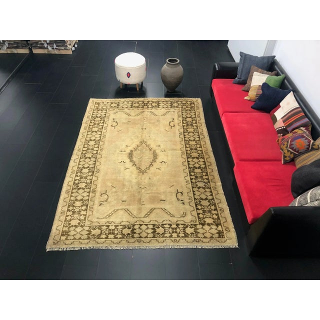 Vintage Turkish Oushak Hand Made Rug For Sale - Image 11 of 11