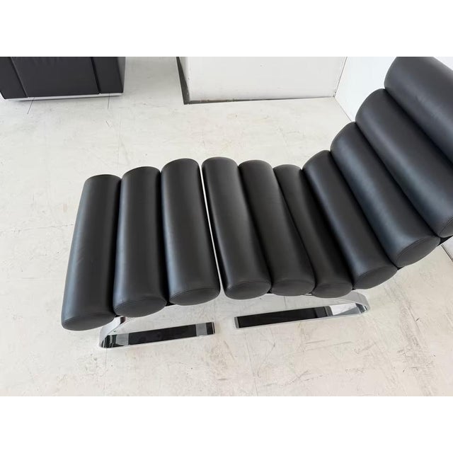 Black Sinus Chairs with Ottomans in Leather from Cor, Set of 4 For Sale - Image 8 of 18
