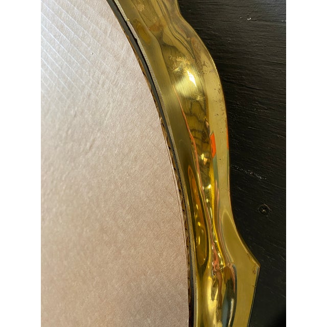 1950s Scalloped Brass Baker Furniture Attributed Mirrors - a Pair For Sale - Image 10 of 10