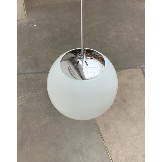 Mid-Century German Glass and Metal Ball Pendant For Sale - Image 5 of 18