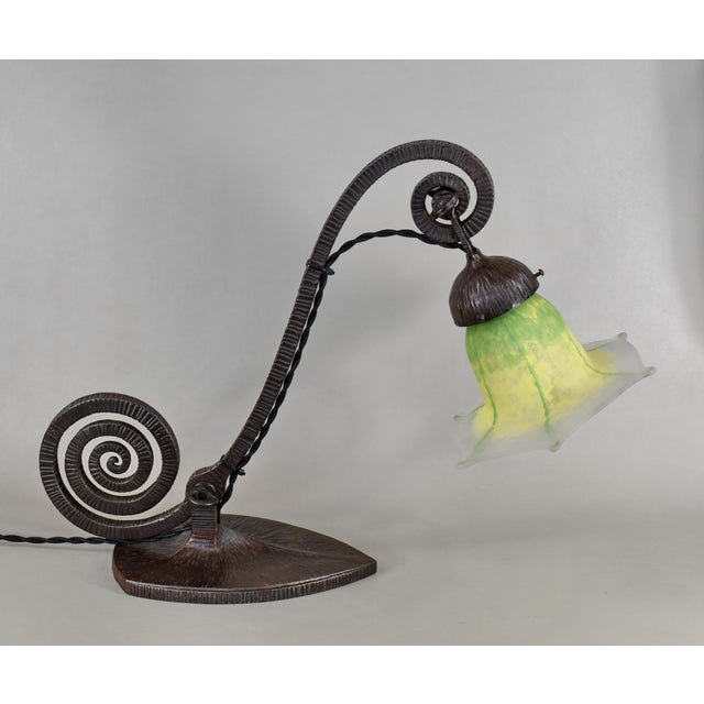 Art Deco French Art Deco Table Lamp by Daum 1920s France For Sale - Image 3 of 12