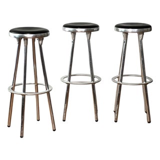 Industrial Aluminum Bar Stools by Joan Casas I Ortinez for Indecasa, Spain, 1980s For Sale