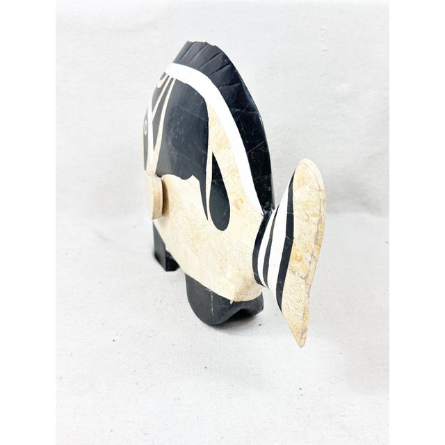 Vintage Maitland Smith Tessellated Stone Fish Sculpture For Sale - Image 9 of 10