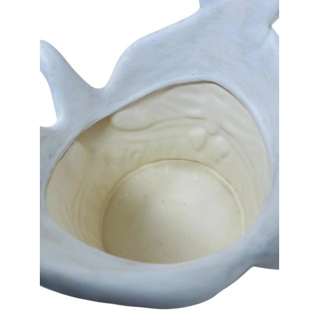 Vintage 1990s Ceramic Dove Planter | Hand-Painted Hobbyist Piece | Double Doves With Wings | Retro Home Decor | Unique Bird Sculpture Vase For Sale - Image 9 of 11