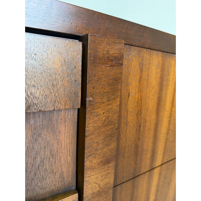 1970s Lane Staccato Brutalist 2pc Hutch Display Cabinet For Sale - Image 12 of 12