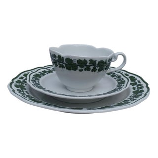 Vintage Porcelain Breakfast Trio Set from Meissen, 1930s, Set of 3 For Sale