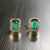 Natural Emerald Diamond Stud Earrings 14k Y Gold 1.85 TCW Certified For Sale - Image 10 of 14
