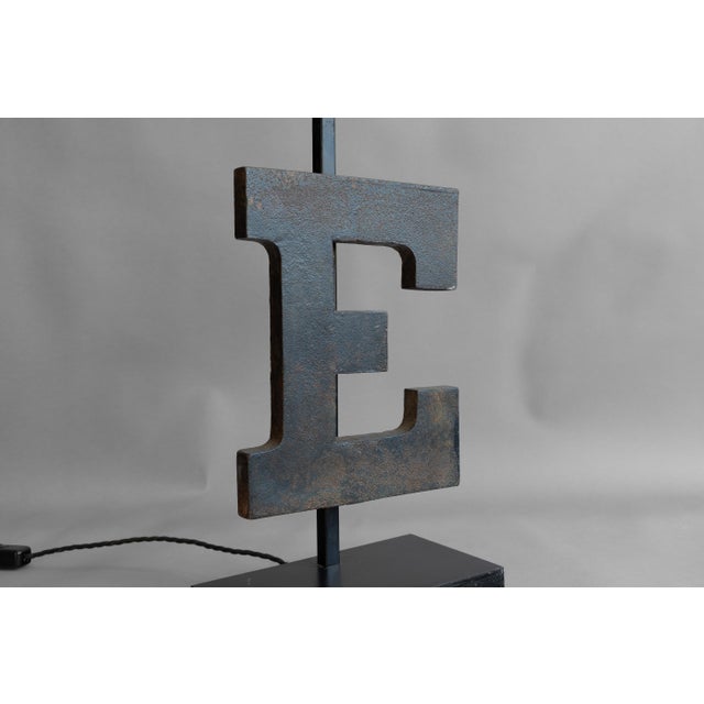 Cast Iron E Table Lamp, 1890s For Sale - Image 5 of 9