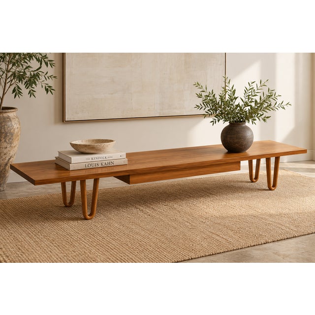 Mid-Century Modern Edward Wormley for Dunbar Long John Walnut Coffee Table For Sale In Atlanta - Image 6 of 7