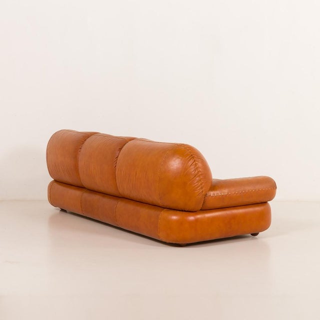 1970s Leather Sapporo Sofa by Mario Marenco for Mobil Girgi, 1970s For Sale - Image 5 of 12