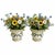 Elegant matched pair of vintage French faience flower frog vases, crafted in the traditional Moustiers style and hand-...