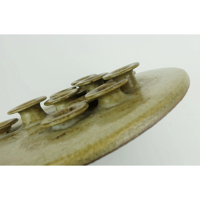 Large ceramic candle holder for 13 candles. Designed by Rudi Stahl, manufacturer Rudi Stahl art pottery, Höhr-Grenzhausen,...