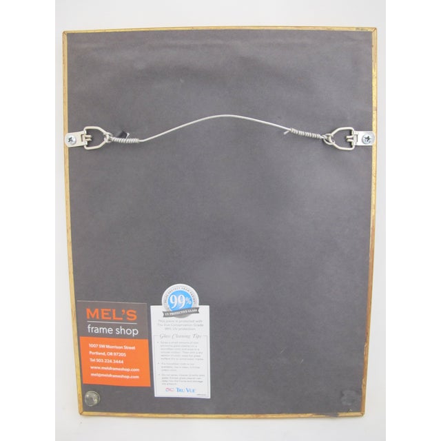 Indian Hand Painted Peepal Fig Leaf Painting of Female Musician Framed For Sale In Portland, OR - Image 6 of 6