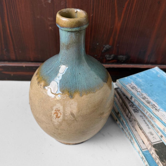 ​Drip Glazed Tokkuri Sake Bottle, Japan, 1950s For Sale - Image 9 of 11