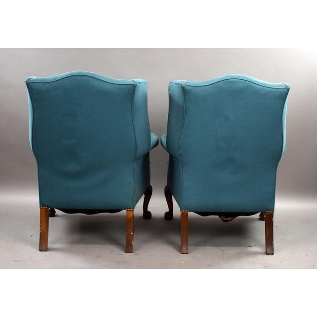 Wood Antique Wing Back Lounge Chairs, 1920s, Set of 2 For Sale - Image 7 of 9