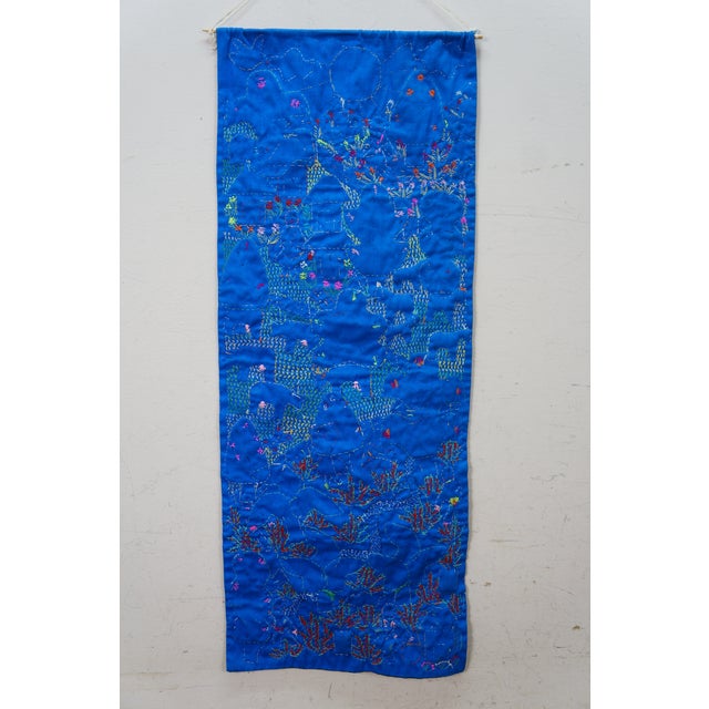 Colombian Arpillera Folk Art Village Farm Animal Scene Textile Tapestry 28" For Sale - Image 12 of 15