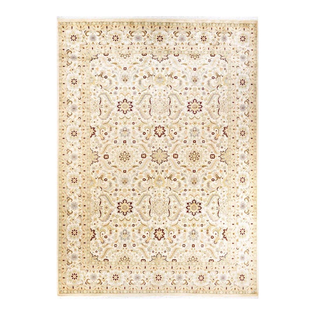 Mogul, One-of-a-Kind Hand-Knotted Area Rug in Ivory, 9' 1" x 12' 4" For Sale