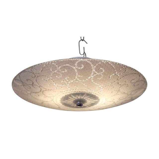 1950s Vintage Glass Dish Pendant Light Chairish