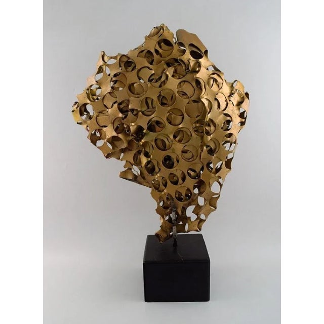 Colossal Modernist Brass Sculpture by Pierre Bouvet, France For Sale - Image 5 of 9