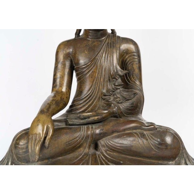 Late 19th Century Bronze Seated Buddha, Burma For Sale - Image 5 of 9