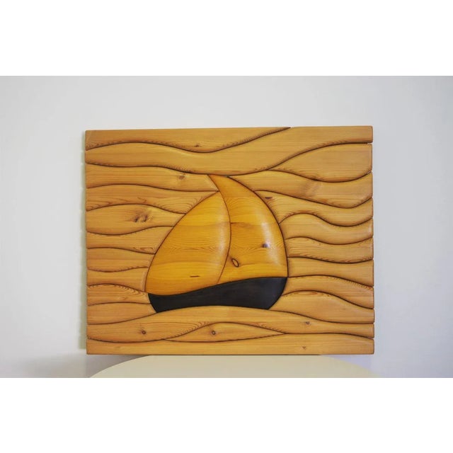 Vintage Carved Pinewood Panel For Sale - Image 10 of 10