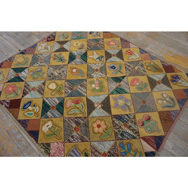 Mid 20th Century American Hooked Rug ( 3'10" x 4'6" - 117 x 137 ) General Rug Type: North & South American Specific Rug...